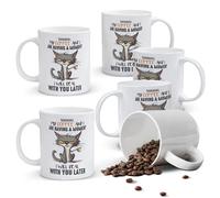 Alphynix Mug générique chat grincheux Mon café et moi avons un moment à nous, je m’occuperai de vous plus tard, mug à café chat en céramique, cadeau pour ami, sœur, maman de chat, buveur de café, prop