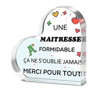 Alphynix Plaque en acrylique en forme de cœur "Une maitresse formidable" à offrir