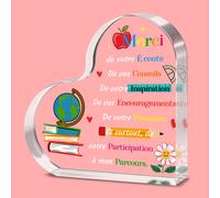 Alphynix Plaque en forme de cœur en acrylique, 1 pièce, « Merci de votre Écoute, de vos Conseils, de votre Inspiration, de vos Encouragements, de votre Présence et de votre Participation à mon Parcour