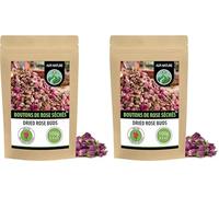 Alpi Nature Boutons de Roses Séchées 100g, Bourgeons de Rose Entiers Séchés pour Thé Floral et Infusion, Thé à la Rose (Lot de 2)