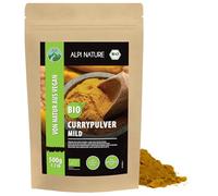 Alpi Nature Curry Poudre Douce BIO 500g, Épices Indiennes de Qualité Supérieure, Poudre de Curry Douce