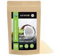 Alpi Nature Farine de Noix de Coco BIO 1kg, Noix de Coco Moulue pour Pâtisserie, Farine sans Gluten