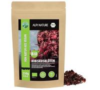 Alpi Nature Hibiscus BIO Tisane 250g, Fleurs d'Hibiscus Entières Séchées, Thé en Vrac