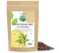 Alpi Nature Poivre 5 baies en grain 250g, Mélange d'Épices de 5 Couleurs, Poivre Noir, Blanc, Vert, Rose et Piment de la Jamaïque