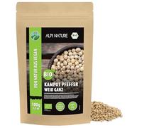 Alpi Nature Poivre Blanc de Kampot BIO 100g, Kampot Blanc, Poivre bio en Grain pour la Cuisine
