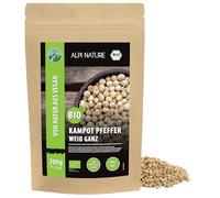 Alpi Nature Poivre Blanc de Kampot BIO 200g, Kampot Blanc, Poivre bio en Grain pour la Cuisine