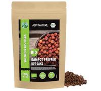 Alpi Nature Poivre Rouge de Kampot BIO 100g, Grains de Poivre bio Rouge de Kampot pour la Cuisine