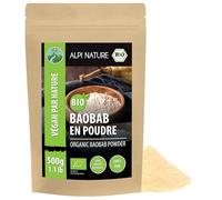 Alpi Nature Poudre de Baobab BIO 500g, Fruit de Baobab Séché et Moulu, Poudre Sans Gluten