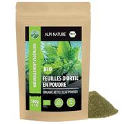 Alpi Nature Poudre Ortie BIO Feuilles 500g, Feuilles d'Ortie Séchées et Moulues, Urtica dioica