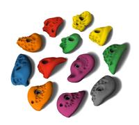 ALPIDEX 12 Prises d'escalade L | Prises d'Anse | Surfaces Structurées | Taille L | Profondeur Moyenne | Pierres Escalade | Différentes Formes Couleurs | Poignées Escalade - Couleur mélangée