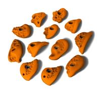 ALPIDEX 12 Prises d'escalade L | Prises d'Anse | Surfaces Structurées | Taille L | Profondeur Moyenne | Pierres Escalade | Différentes Formes Couleurs | Poignées Escalade - Couleur:Orange Sportive