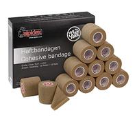 ALPIDEX 12 Rouleaux Bande Cohésive 5 cm x 4,5 m Bandage Autoadhésif Plusieurs Couleurs Bande Auto Adhésif Strap Doigt Cheville Genou Médical Pansements Vet Wrap Chien Cheval Chat, Couleur:beige