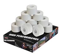 ALPIDEX 12 x Sport Tape 3,8 cm x 10 m Ruban Adhésif Sport Différente Couleurs Articulation Bandage Non Élastique Handball Football Volleyball, Couleur:blanc