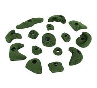 ALPIDEX 15 Prises d'escalade | Différentes Tailles Formes | Taille L, M, S | Pierres Escalade | Set Prises d'escalade | Poignées Escalade, Couleur:Vert-moucheté