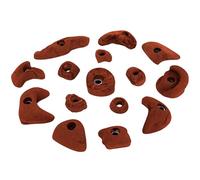 ALPIDEX 15 Prises d'escalade | Différentes Tailles Formes | Taille L, M, S | Pierres Escalade | Set Prises d'escalade | Poignées Escalade, Couleur:Rouge-moucheté