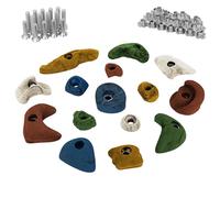ALPIDEX 15 Prises Escalade avec Vis et Écrous Mur Pierre Blocs Set | Kit, Montessori, Psychomotricité, Salle, Jardin, Plastique, Enfant, Tailles L M S, Résistant, Formes