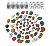 ALPIDEX 60 Prises Escalade avec Vis et Écrous Mur Pierre Blocs Set | Poignée, Accroche, Arbre, Bloc, Grip, Kit, Support, dès 3 ans, jusqu'à 200 kg, plastique, multicolore, montage