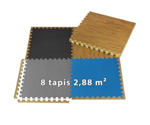 ALPIDEX 8 Pièces Tapis Protection Sol 60x60x1 cm Matelas Puzzle 2,88 m² EVA Caoutchouc Tapis Bordures Antidérapant Tatami Fitness Sport Dalle Mousse Gym Garage Piscine Isolation, Couleur:Aspect bois