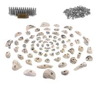 ALPIDEX 80 Prises d'escalade | Vis, Écrous Frapper Inclus | Surface d'escalade 6-10 m² | Tailles L, M, S | Set Complet De Démarrage | Poignées Escalade - Couleur:Blanc-moucheté