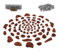 ALPIDEX 80 Prises d'escalade | Vis, Écrous Frapper Inclus | Surface d'escalade 6-10 m² | Tailles L, M, S | Set Complet De Démarrage | Poignées Escalade - Couleur:Rouge-moucheté