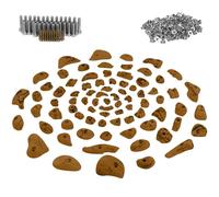 ALPIDEX 80 Prises d'escalade | Vis, Écrous Frapper Inclus | Surface d'escalade 6-10 m² | Tailles L, M, S | Set Complet De Démarrage | Poignées Escalade - Couleur:Jaune-moucheté