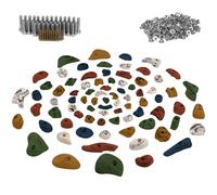 ALPIDEX 80 Prises Escalade avec Vis et Écrous Mur Pierre Blocs Set | Poignée, Accroche, Arbre, Bloc, Grip, Kit, Support, dès 3 ans, jusqu'à 200 kg, plastique, multicolore, montage