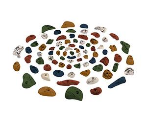 ALPIDEX 80 Prises Escalade Mur Pierre Extérieur Intérieur 6-10 m² | Poignée, Accroche, Arbre, Bloc, Grip, Kit, Support, dès 3 ans, jusqu'à 200 kg, vis incluses, plastique, multicolore