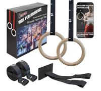 ALPIDEX Anneaux de Sport et de Gymnastique pour entraînement | e-Book Inclus - Fixation de Porte et Sangle de Fixation sécurisée avec marquage
