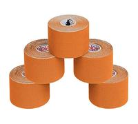 ALPIDEX Bande Kinésiologie Tape Orange 5 Rouleaux 5m x 5cm Strap Sport | Ruban élastique, imperméable, sans latex, coton, respirant, taping, genou, cheville, tendon, dos, épaule, poignet, coude