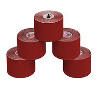 ALPIDEX Bande Kinésiologie Tape Rouge 5 Rouleaux 5m x 5cm Strap Sport | Ruban élastique, imperméable, sans latex, coton, respirant, taping, genou, cheville, tendon, dos, épaule, poignet, coude