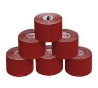ALPIDEX Bande Kinésiologie Tape Rouge 6 Rouleaux 5m x 5cm Strap Sport | Ruban élastique, imperméable, sans latex, coton, respirant, taping, genou, cheville, tendon, dos, épaule, poignet, coude