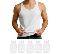 ALPIDEX Débardeur Homme Lot de 5 100% Coton sans Manches Côtelé Maillot