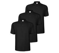 ALPIDEX Lot de 3 Polos Homme Polo Shirt Manches Courtes en Coton T-Shirt Classique Casual Uni S M L XL XXL 3XL 4XL 5XL, Taille:M, Couleur:Noir
