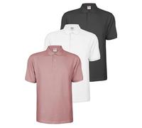 ALPIDEX Lot de 3 Polos Homme Polo Shirt Manches Courtes en Coton T-Shirt Classique Casual Uni S M L XL XXL 3XL 4XL 5XL, Taille:5XL, Couleur:Dawn