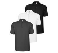 ALPIDEX Lot de 3 Polos Homme Polo Shirt Manches Courtes en Coton T-Shirt Classique Casual Uni S M L XL XXL 3XL 4XL 5XL, Taille:S, Couleur:Storm