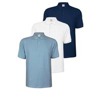 ALPIDEX Lot de 3 Polos Homme Polo Shirt Manches Courtes en Coton T-Shirt Classique Casual Uni S M L XL XXL 3XL 4XL 5XL, Taille:XL, Couleur:Water