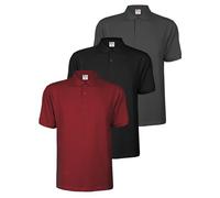 ALPIDEX Lot de 3 Polos Homme Polo Shirt Manches Courtes en Coton T-Shirt Classique Casual Uni S M L XL XXL 3XL 4XL 5XL, Taille:S, Couleur:Sunset