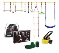 ALPIDEX Ninja Line 15 m Slackline Enfant Parcours Obstacles Anneaux