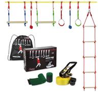 ALPIDEX Ninja Line 15 m Slackline Enfant Parcours Obstacles Anneaux