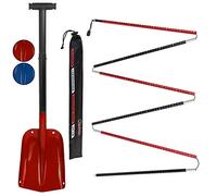 ALPIDEX Pelle Neige Telesopique et Sonde Avalanche Aluminium, Couleur:Red - 260 cm