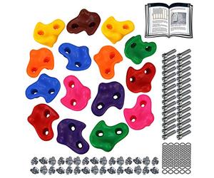 ALPIDEX Prises d'escalade Enfants, Capacité de Charge jusqu'à 200 kg, matériel de Fixation Inclus, différentes quantités Multicolores, Couleur:Mixed Colours, Unité d'emballage:15 pièces
