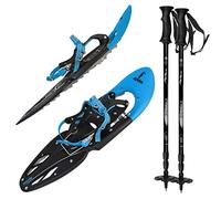 ALPIDEX Raquette Neige 38-46 Jusqu'à 140 kg Sac Transport Bâtons Optionnel, Couleur:Blue avec bâtons