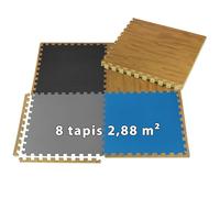 ALPIDEX Sol Salle Sport Puzzle 2,88 m² 8 Dalles 60x60x1 cm Antidérapant | Protection Plancher, Tapis, Emboîtable, Insonorisant, Appareils Fitness, Mousse EVA, Cave, Garage, Découpable