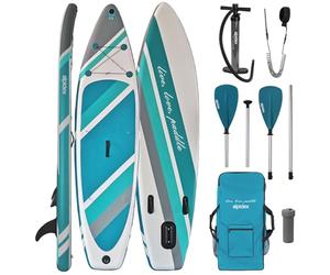 ALPIDEX Stand Up Paddle Board 320x76x15 cm Sup Planche Gonflable iSup Sac à Dos Pagaie Pompe à Double Action Laisse Max. 200 kg, Couleur:Earth