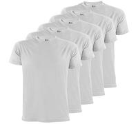 ALPIDEX T-Shirts Hommes Blanc Unis ࠃol Rond Lot de 5, Taille L,Cloud