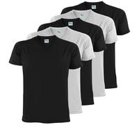 ALPIDEX T-Shirts Hommes col v Lot de 5 - Taille S M L XL XXL 3XL 4XL 5XL, Taille:M, Couleur:Black/White