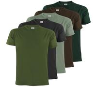 ALPIDEX T-Shirts Hommes Noir Unis à Col Rond Lot de 5, Taille S M L XL XXL 3XL 4XL 5XL, Taille:S, Couleur:Forest