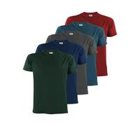 ALPIDEX T-Shirts Hommes Unis ࠃol Rond Lot de 5, Taille 3XL,Earth