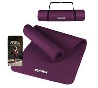ALPIDEX Tapis de Yoga 183 x 60 x 0.8 cm Matelas Sport Gymnastique E-Book Antidérapant sans Phtalates Sangle Transport Pilâtes Gym Aérobic Stretching Entraînement, Berry