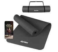 ALPIDEX Tapis de Yoga 183 x 60 x 0.8 cm Matelas Sport Gymnastique E-Book Antidérapant sans Phtalates Sangle Transport Pilâtes Gym Aérobic Stretching Entraînement, Anthracite